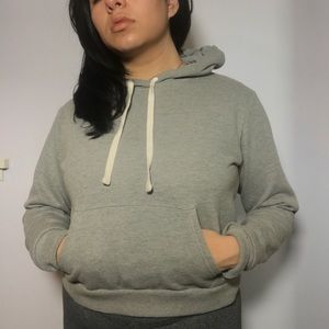 Gray Cropped Hoodie